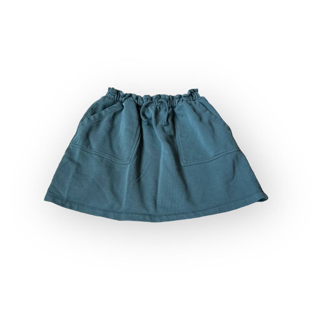 Zara Girls Blue Green Terry Drawstring Skirt